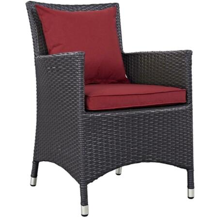 EAST END IMPORTS Sojourn Outdoor Patio Armchair- Espresso Red EEI-1913-EXP-RED